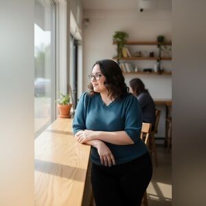 DR2 Teal V-Neck Women's Sweater